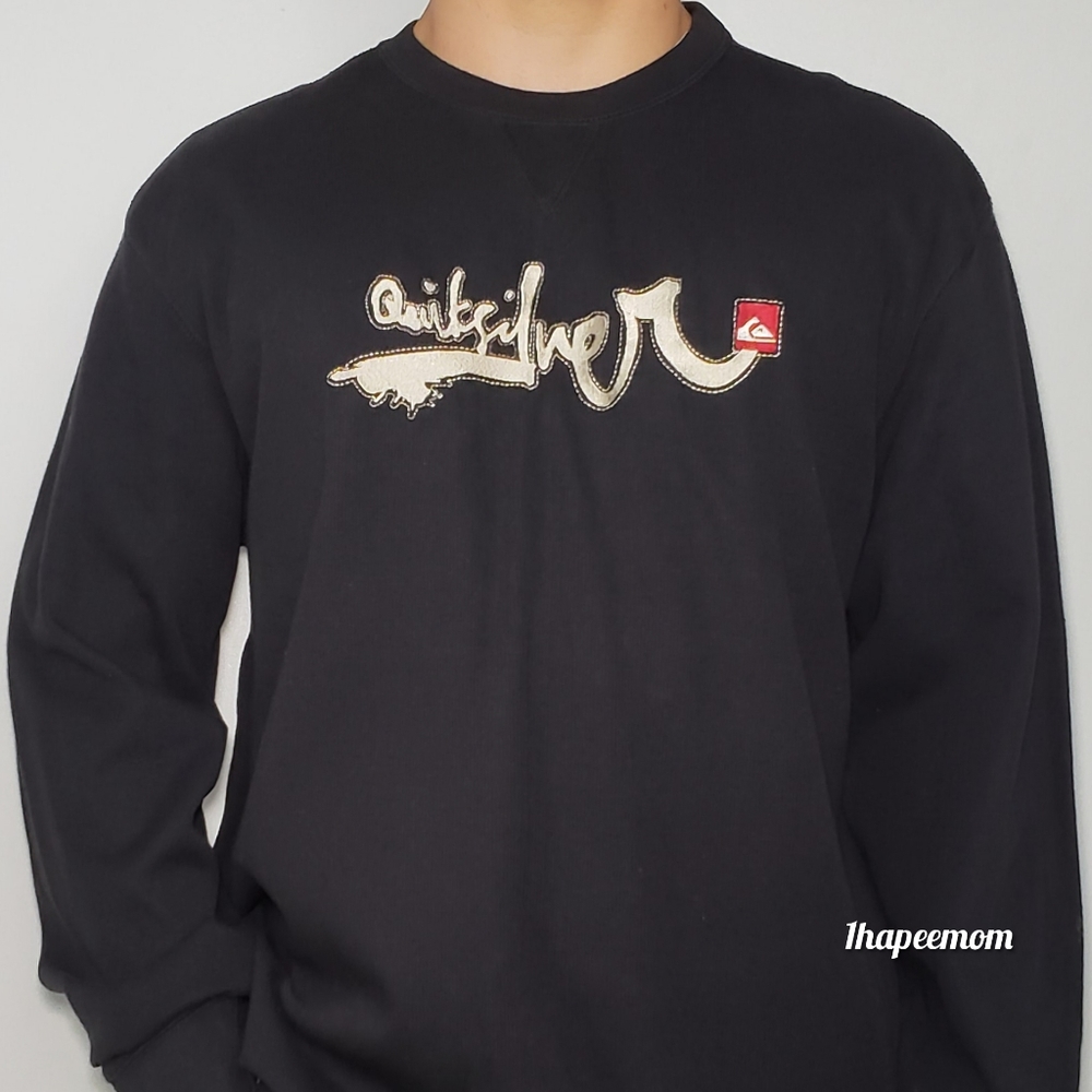 Quicksilver Mens Top Chunky Sweater Embroidered - Picture 6 of 8
